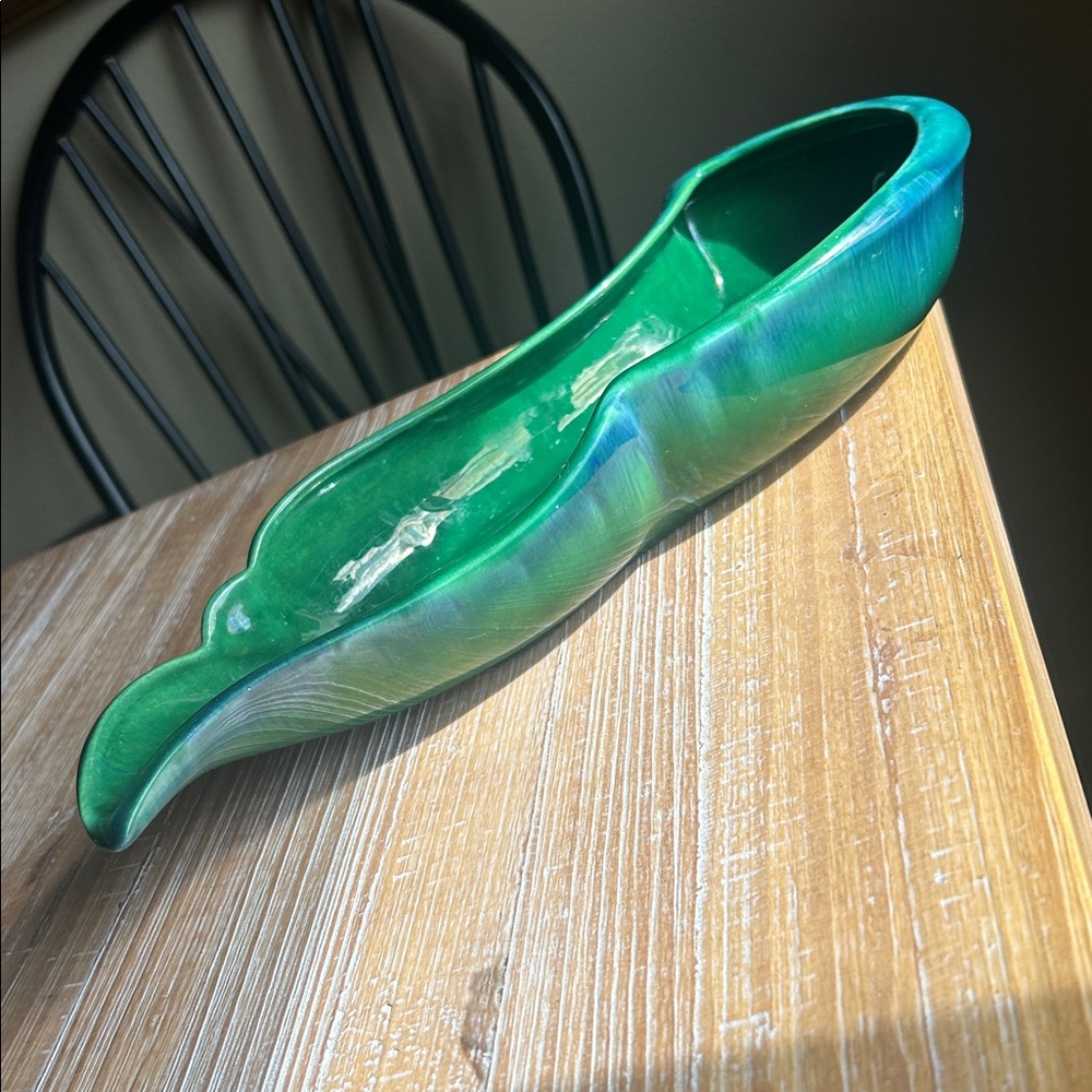 Royal Haeger Green Agate Glaze Planter / Console Bowl